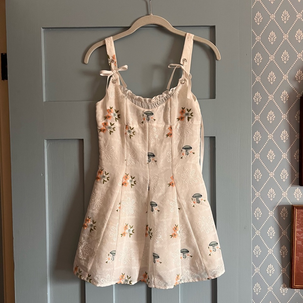 For Love & Lemons Yolanda Dress in Mushroom - XS. Originally $230